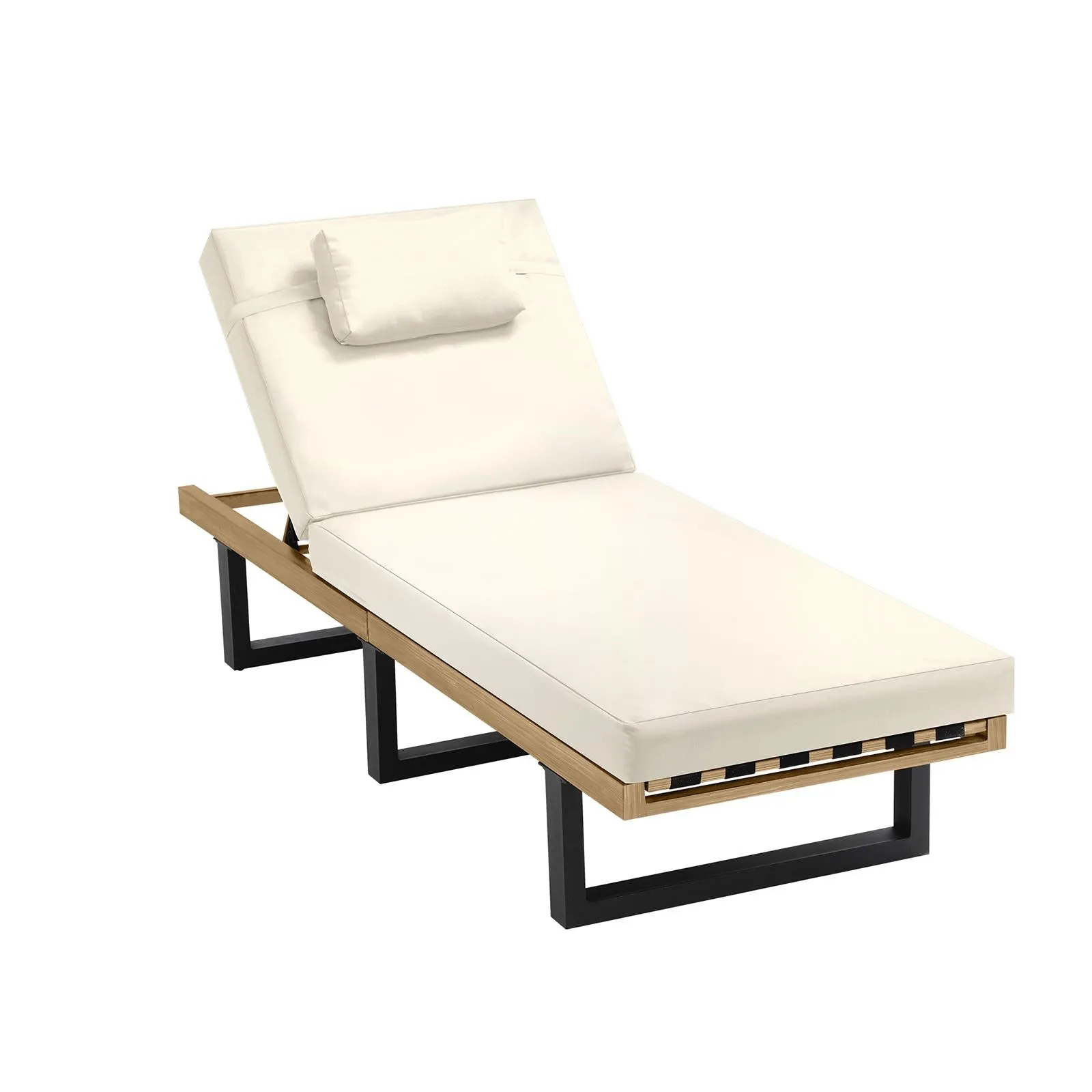 Livsip Sun Lounge Outdoor Lounger Day Bed Garden Patio Furniture Setting Beige