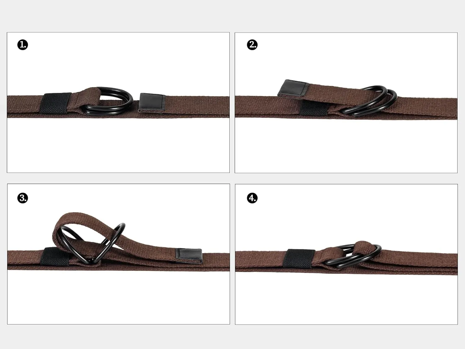 maikun Mens & Womens Canvas Belt with Black D-ring Buckle 1 1/2" Wide Solid Color Fabric Belt for Men