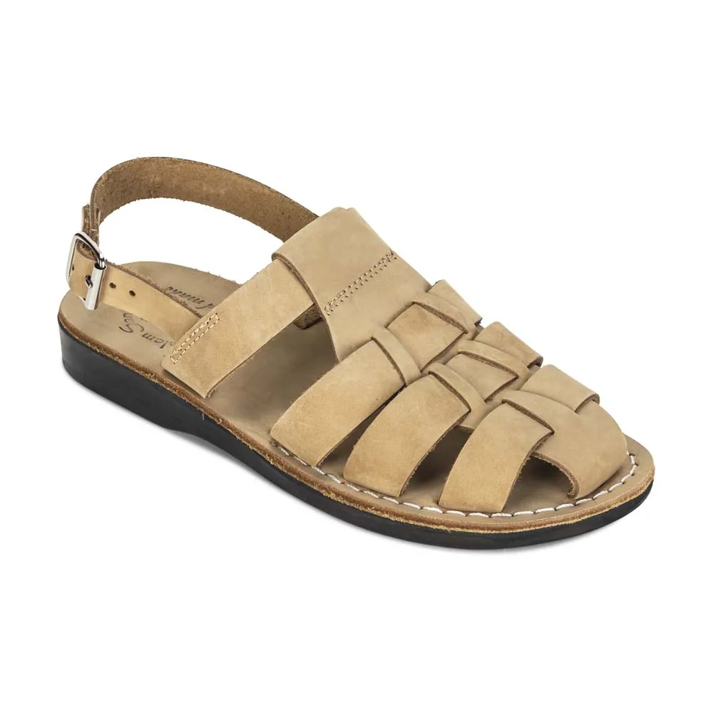 Michael - Slingback Leather Fisherman Sandal | Yellow Nubuck