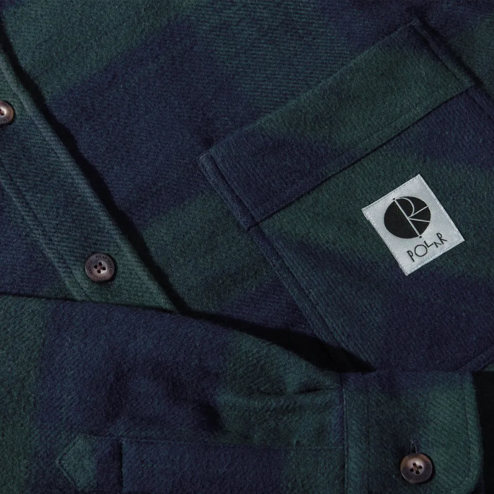 Mike LS Shirt Flannel Navy/Teal