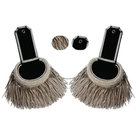 Military Uniform Black & Grey Epaulette Pair