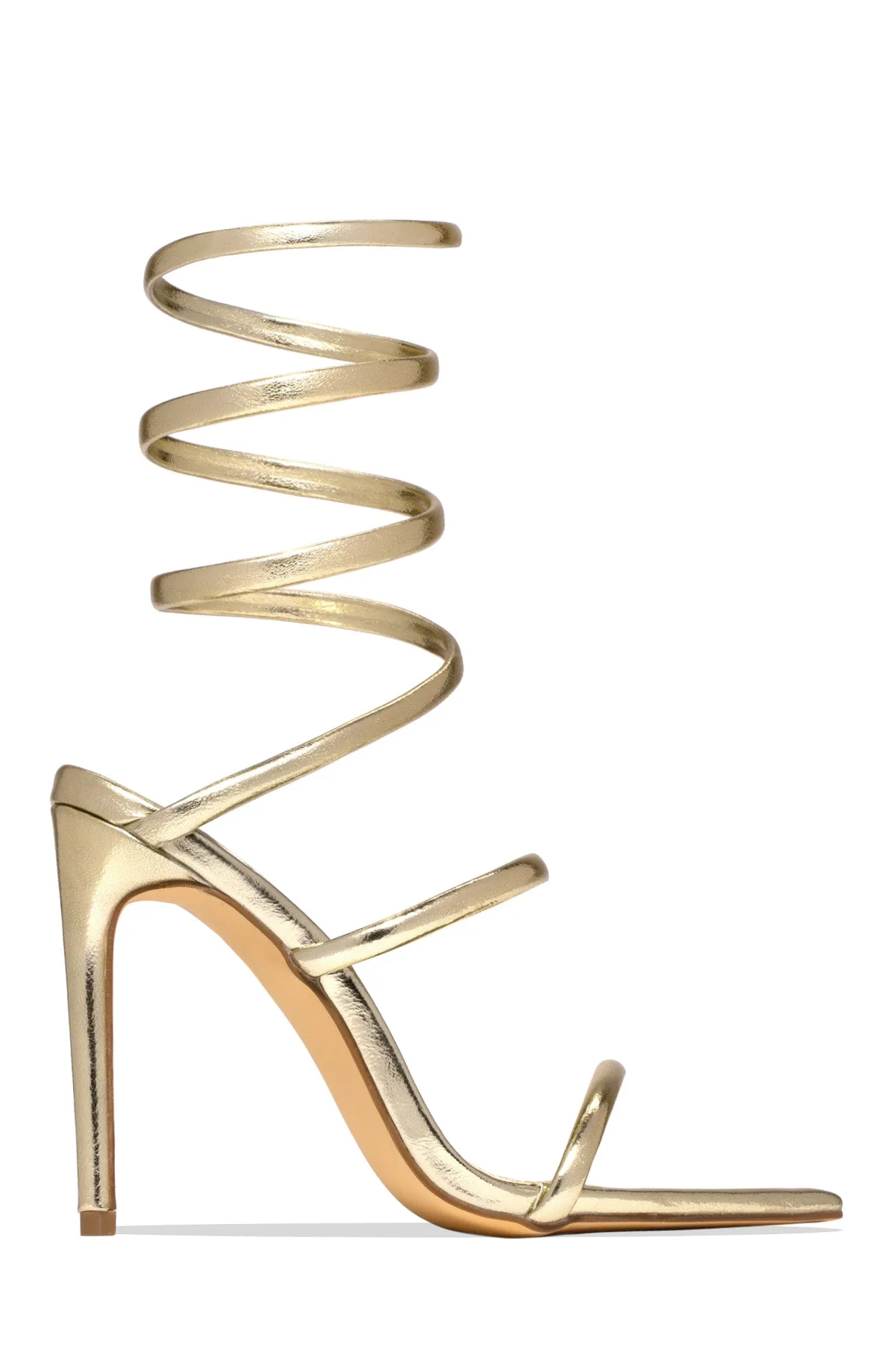 Nathalie Around The Ankle Coil High Heels - Brown
