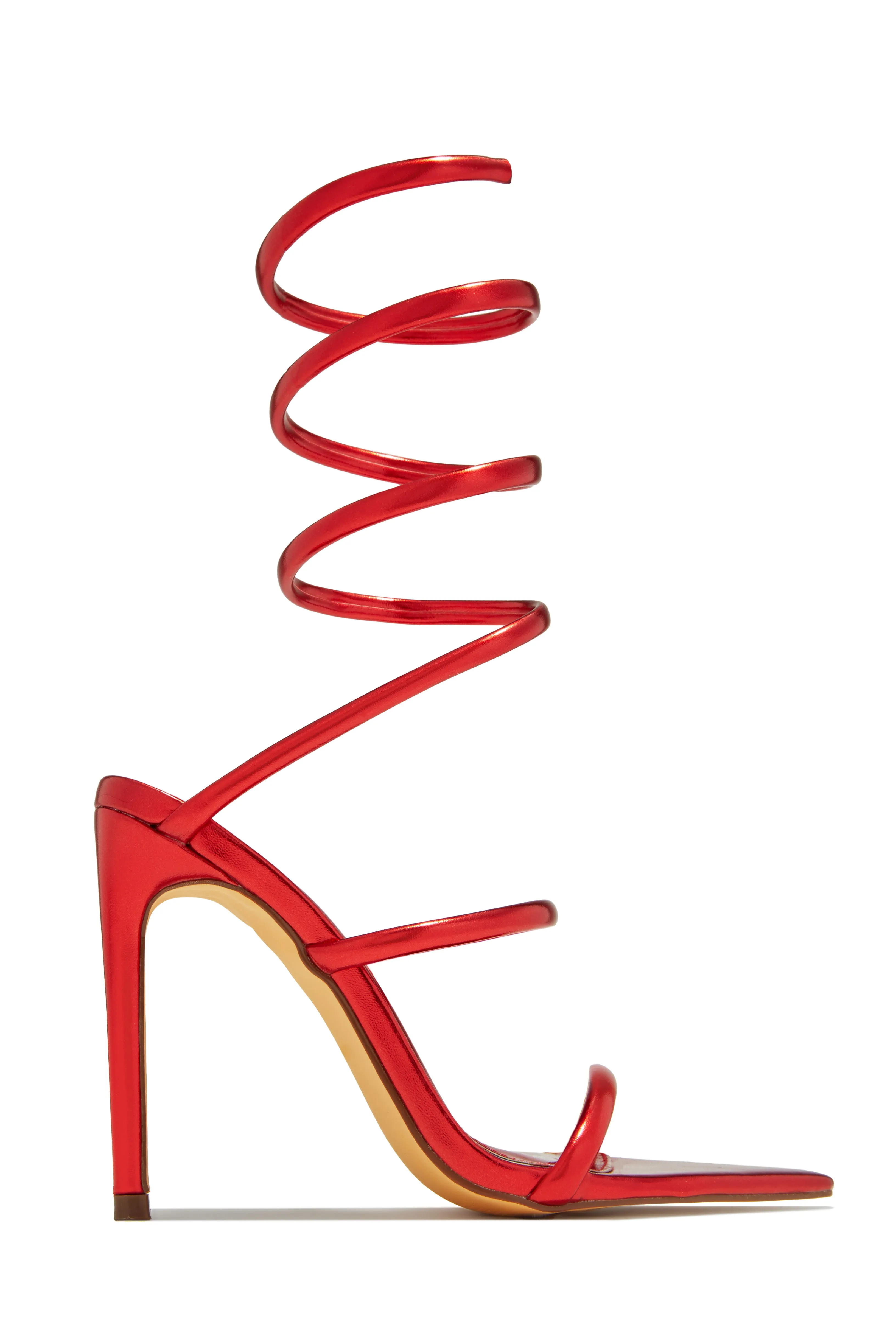 Nathalie Around The Ankle Coil High Heels - Brown