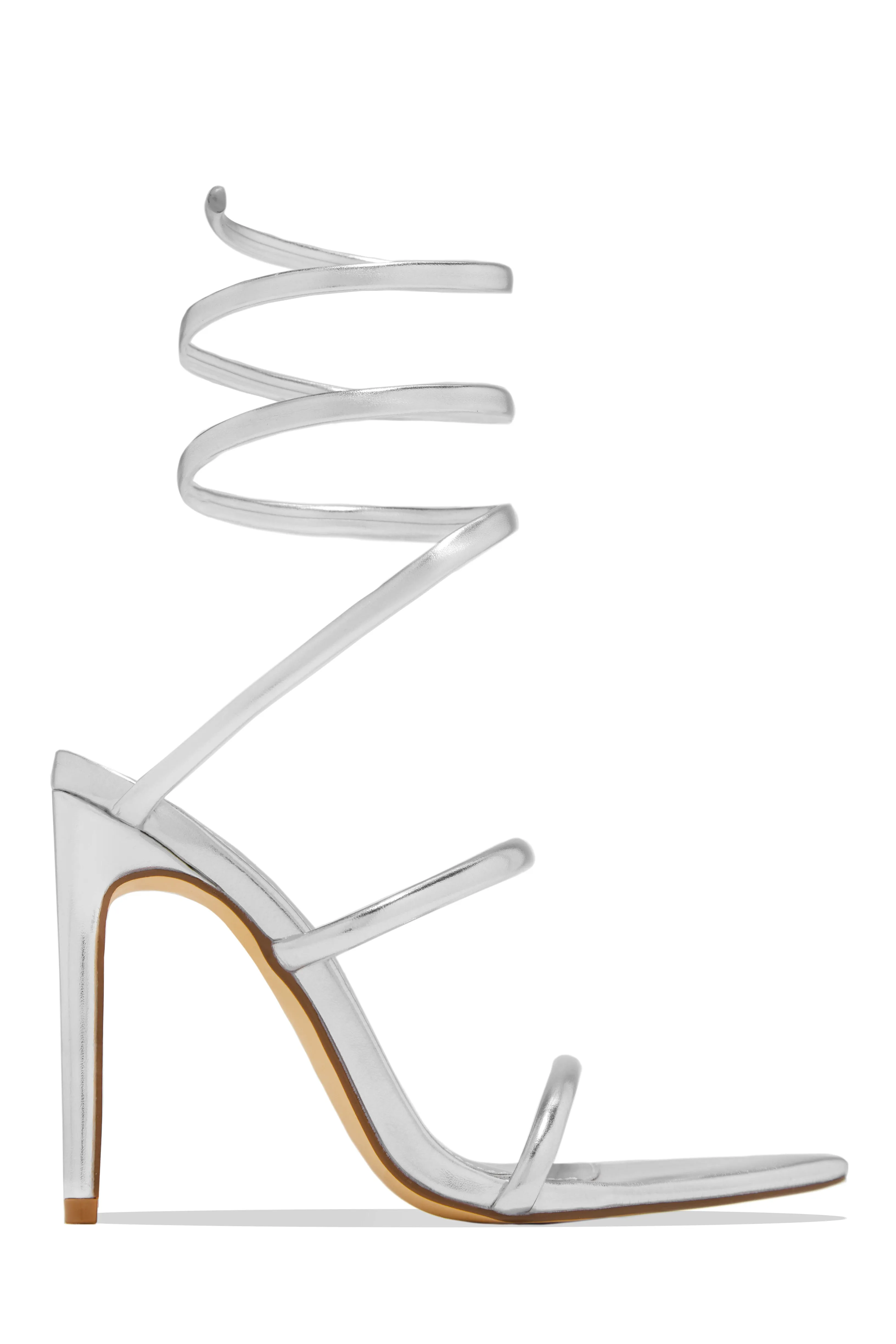 Nathalie Around The Ankle Coil High Heels - Brown