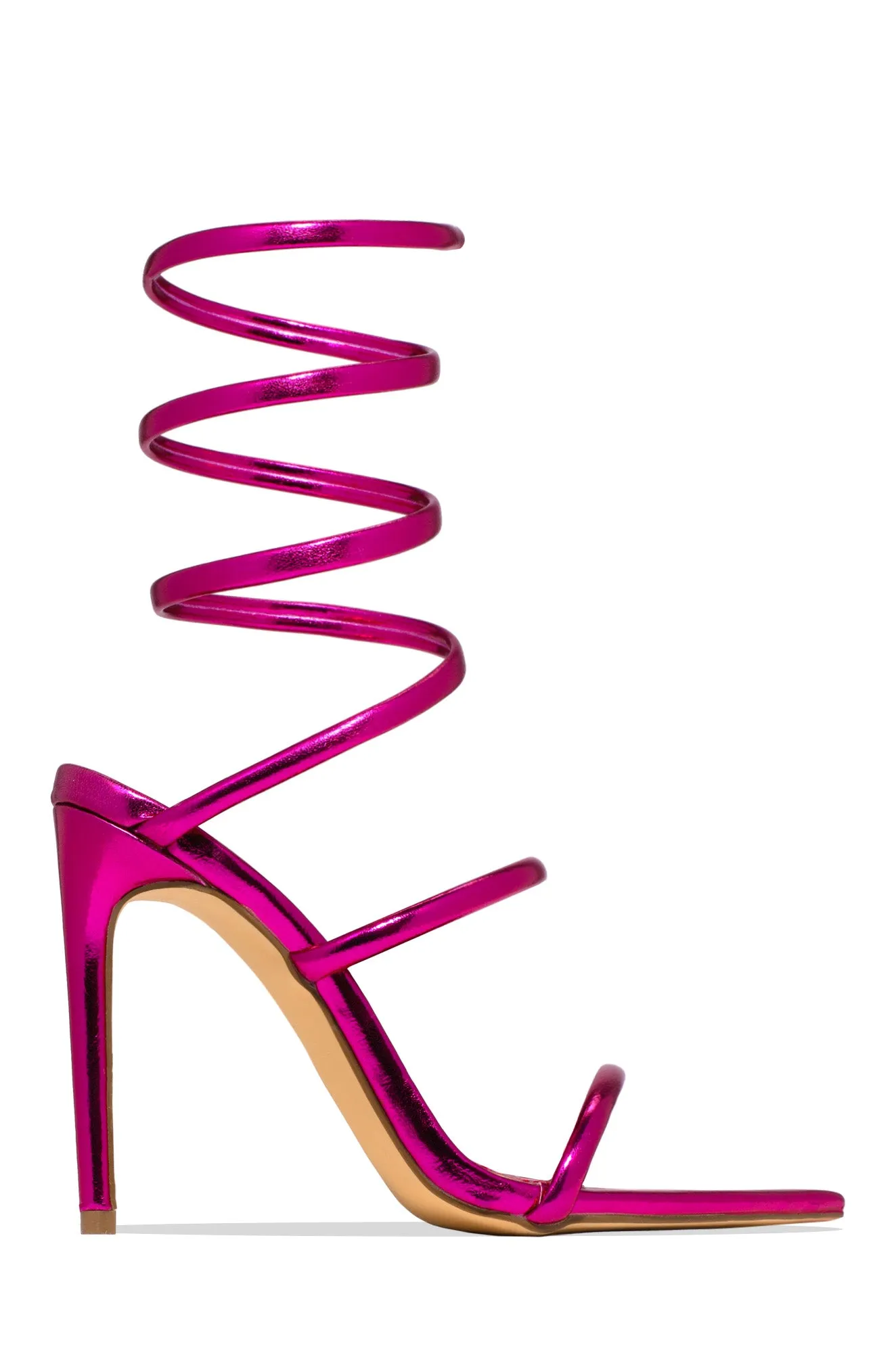 Nathalie Around The Ankle Coil High Heels - Brown