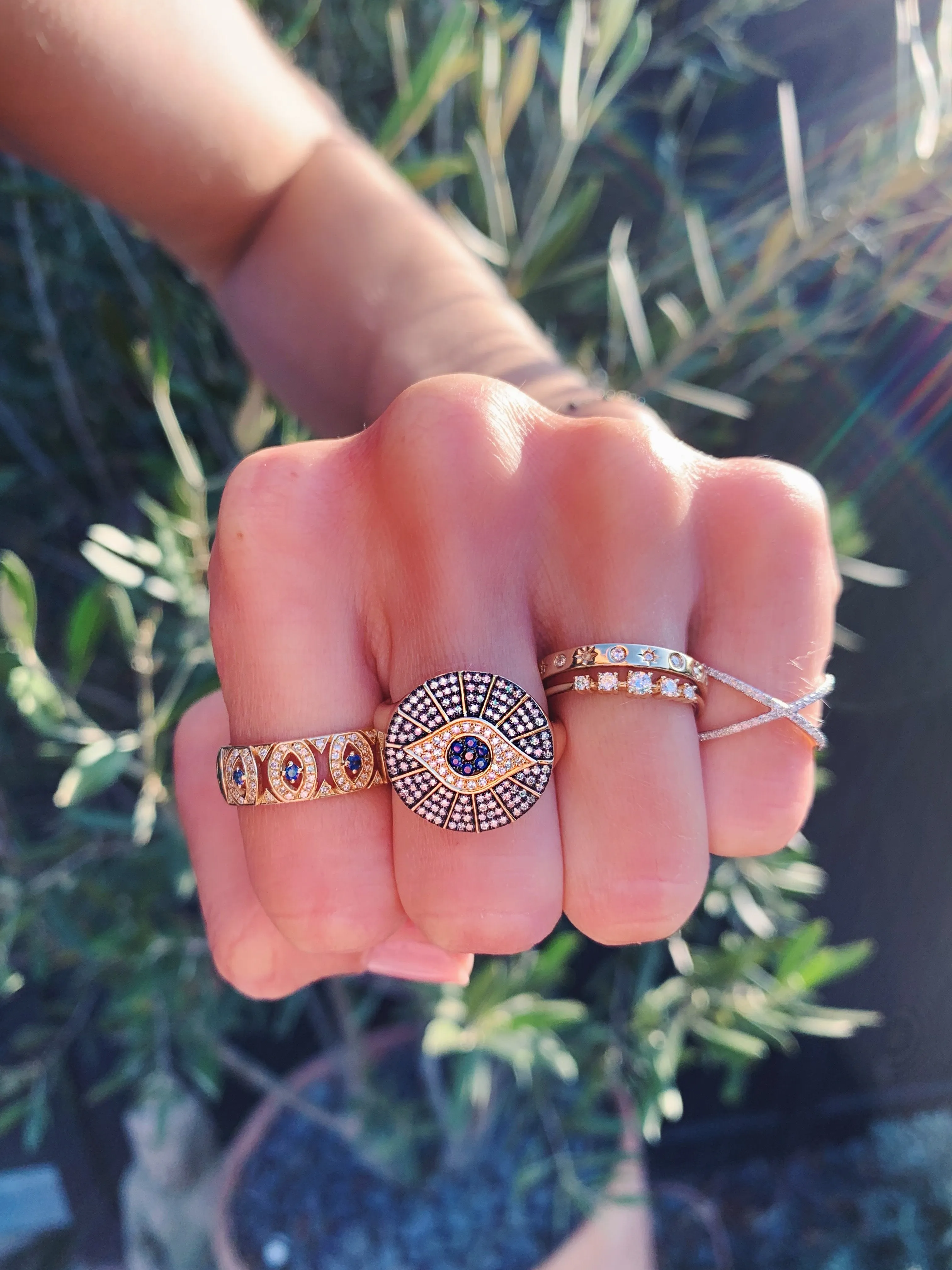 Ornate Evil Eye Ring