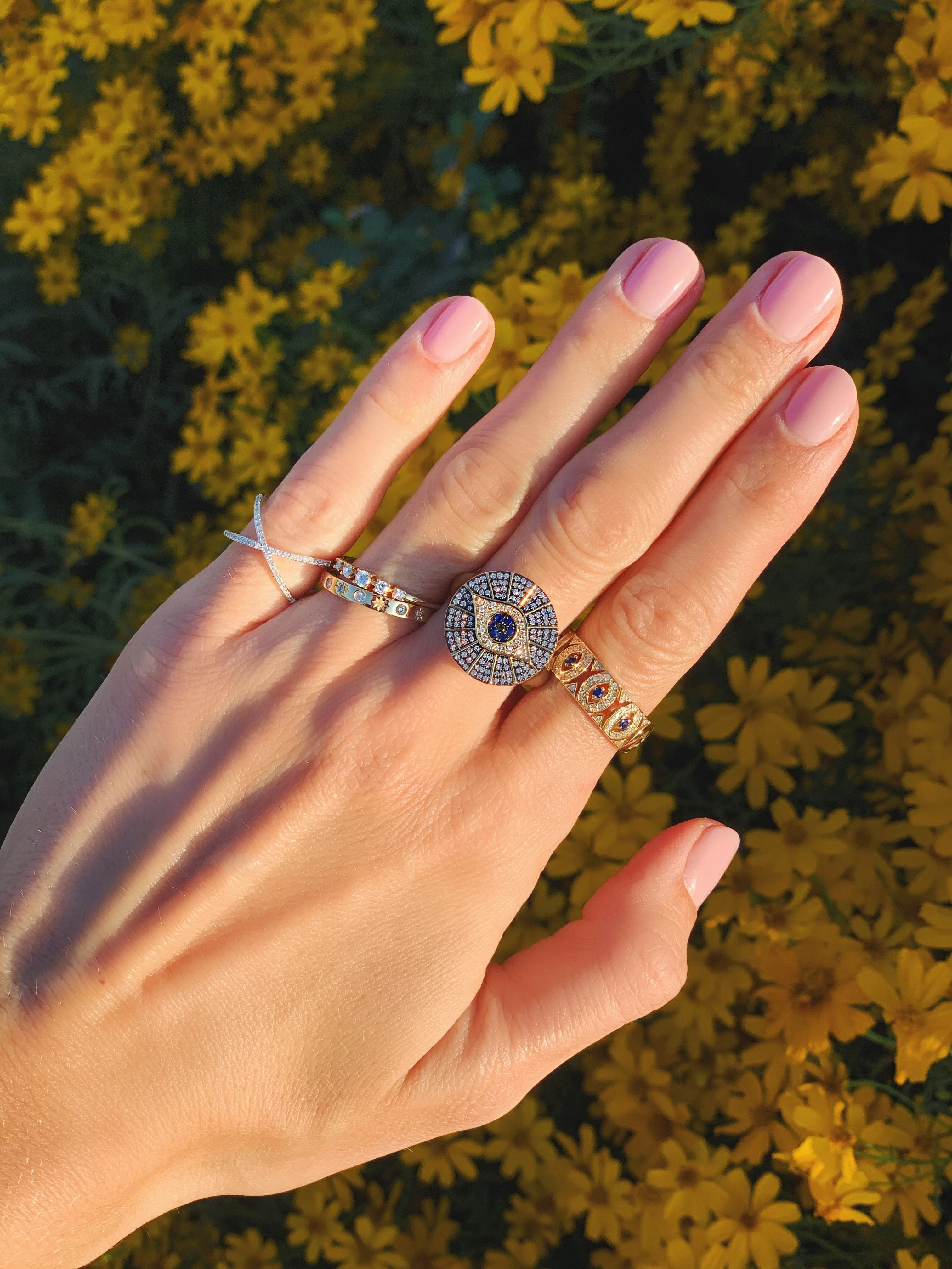 Ornate Evil Eye Ring
