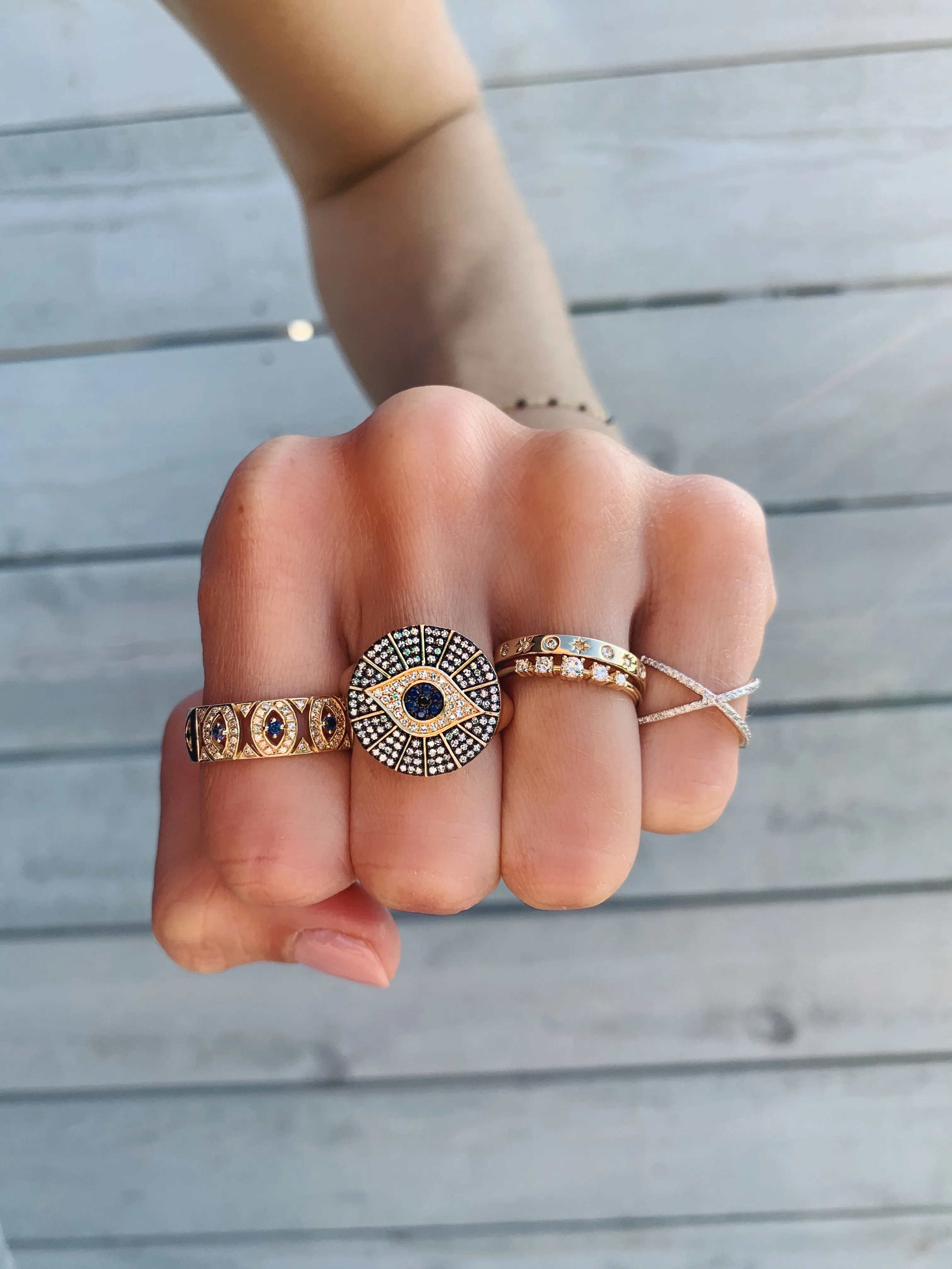 Ornate Evil Eye Ring