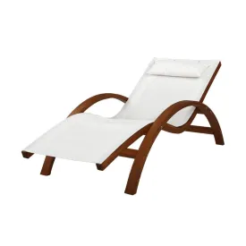 Outdoor Wooden Curved Sun Lounge Chair