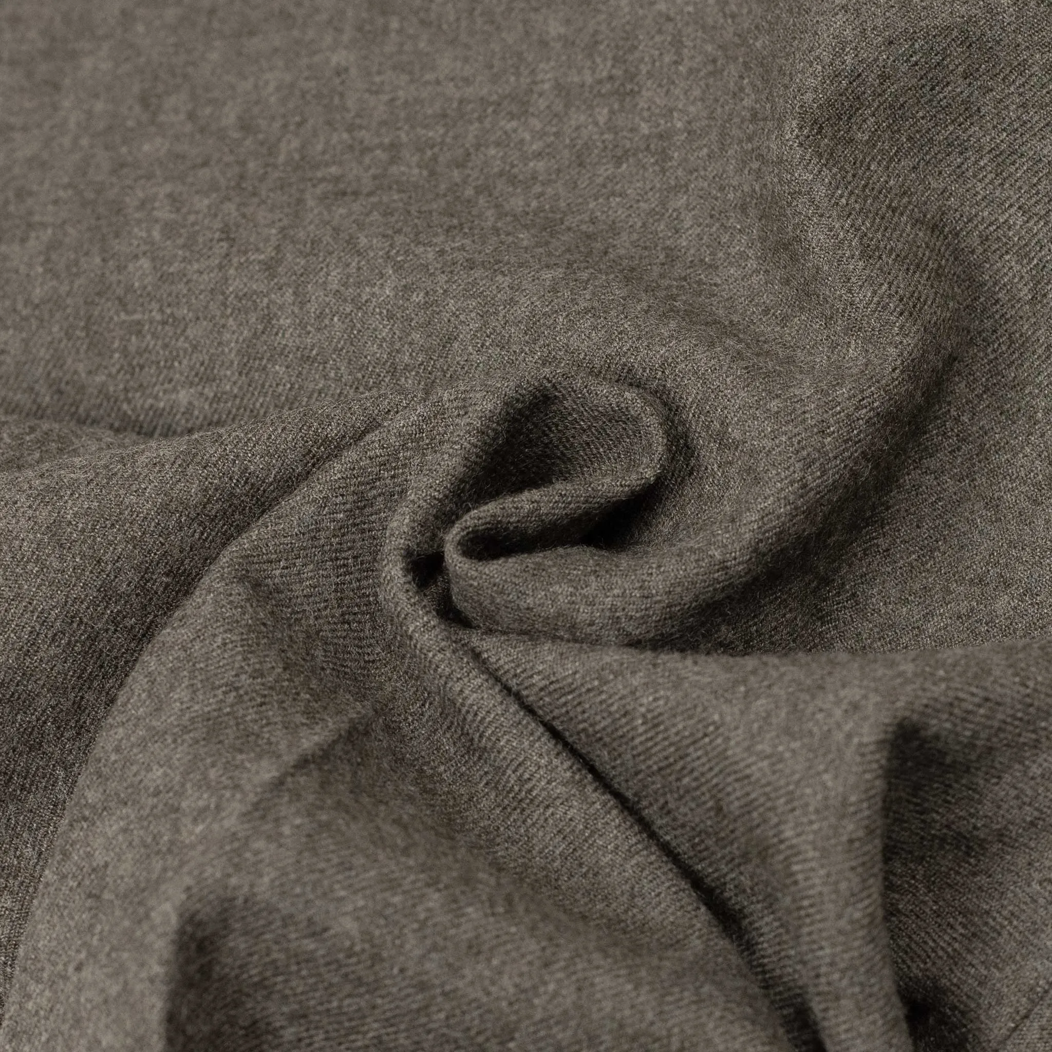 Pleated wide slacks in taupe washed wool