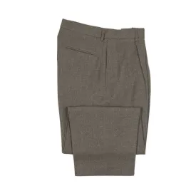Pleated wide slacks in taupe washed wool