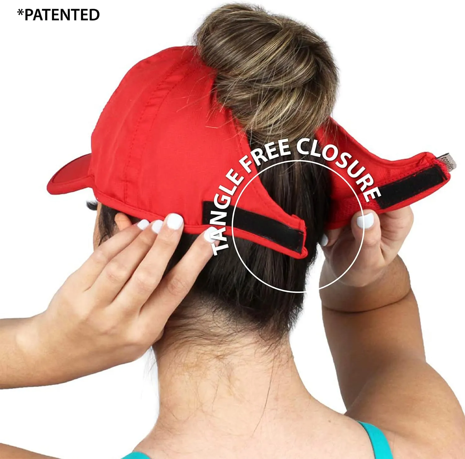 Ponyflo Womens Ponytail Baseball Cap - Ponytail Hats for Women, Curly Hair Ponytail Hat, Baseball Hat for Women