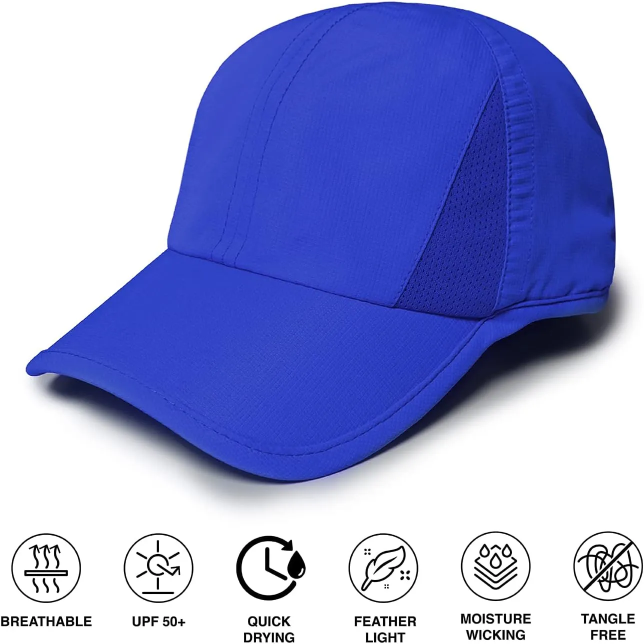 Ponyflo Womens Ponytail Baseball Cap - Ponytail Hats for Women, Curly Hair Ponytail Hat, Baseball Hat for Women
