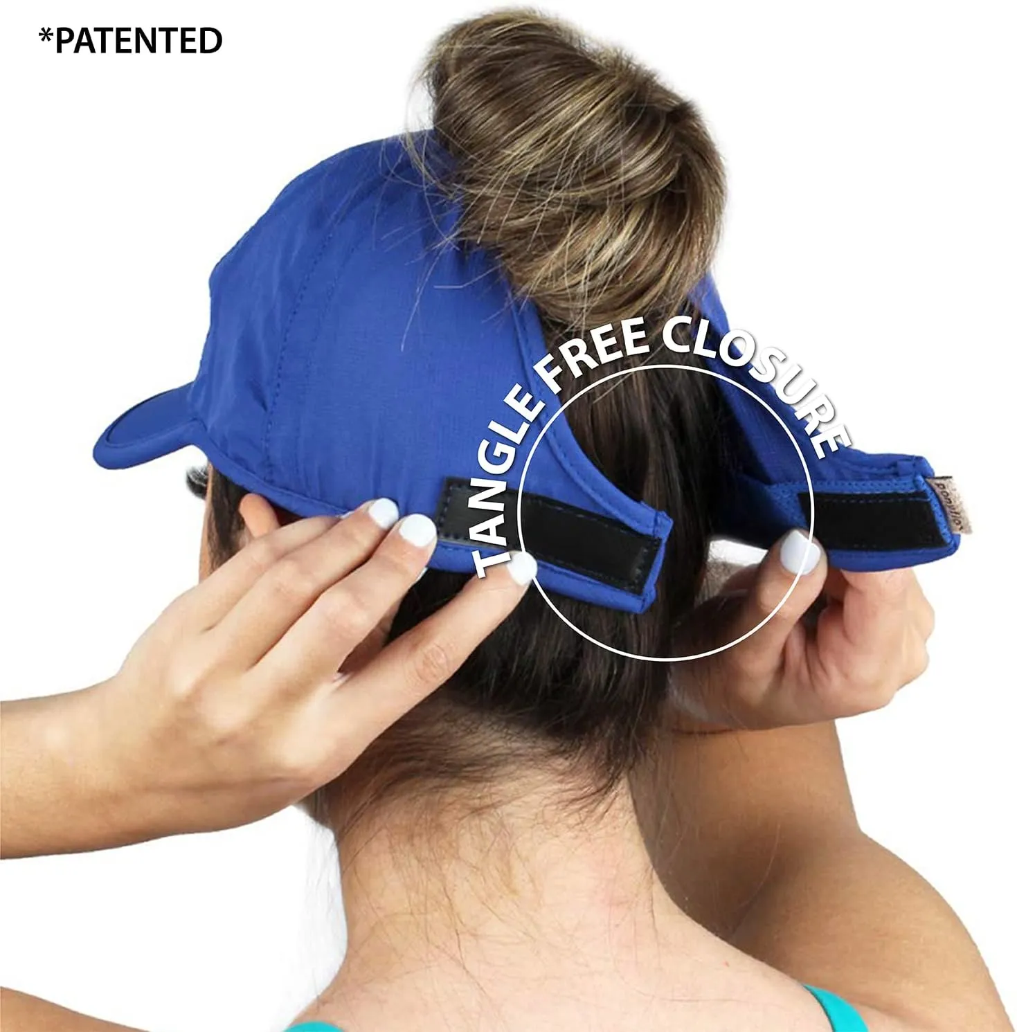 Ponyflo Womens Ponytail Baseball Cap - Ponytail Hats for Women, Curly Hair Ponytail Hat, Baseball Hat for Women