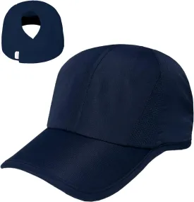 Ponyflo Womens Ponytail Baseball Cap - Ponytail Hats for Women, Curly Hair Ponytail Hat, Baseball Hat for Women