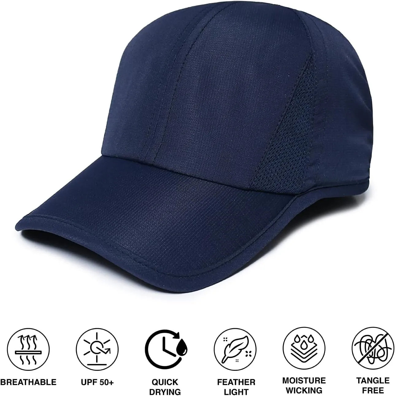 Ponyflo Womens Ponytail Baseball Cap - Ponytail Hats for Women, Curly Hair Ponytail Hat, Baseball Hat for Women