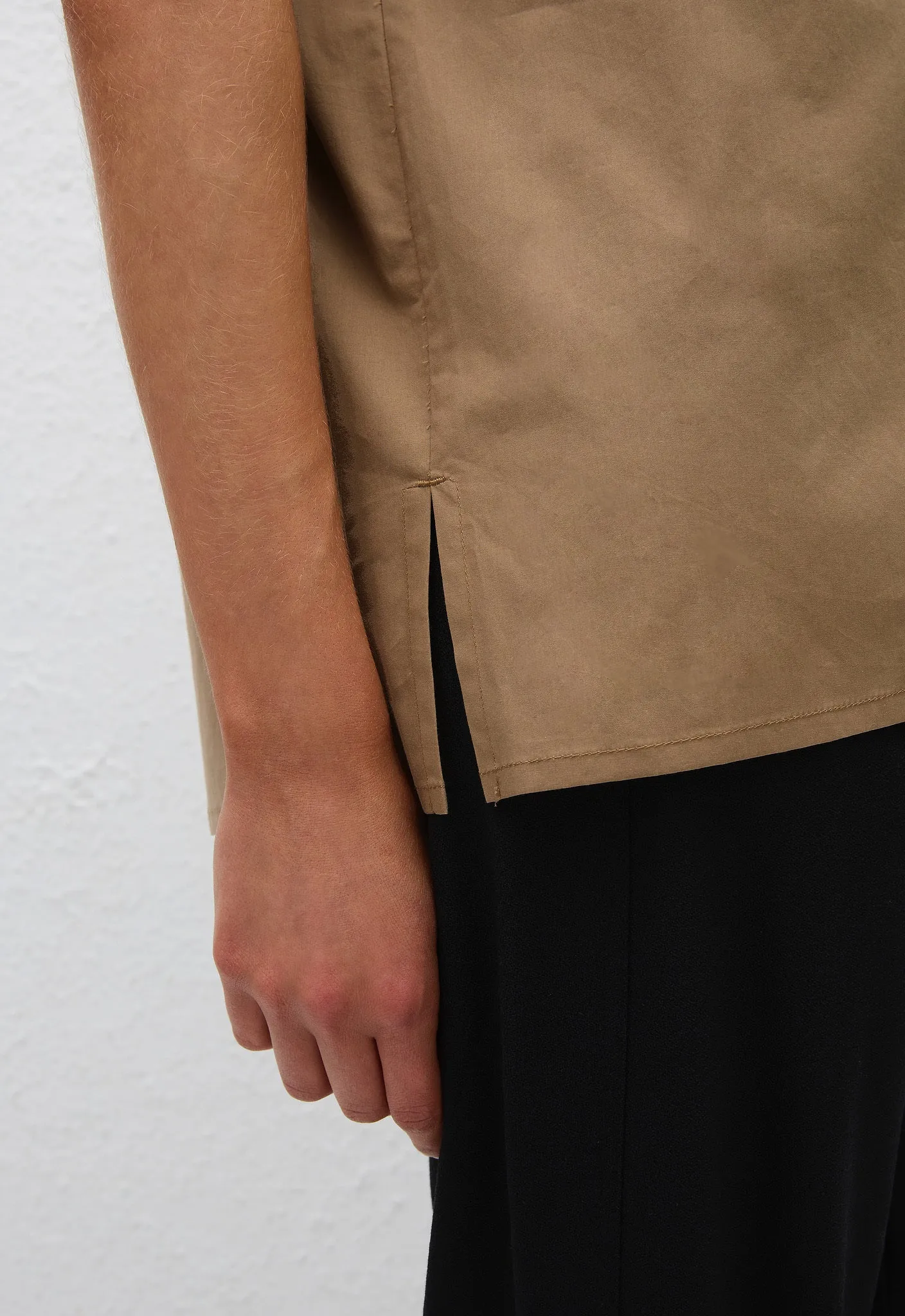Relaxed Sleeveless Shirt - Stone