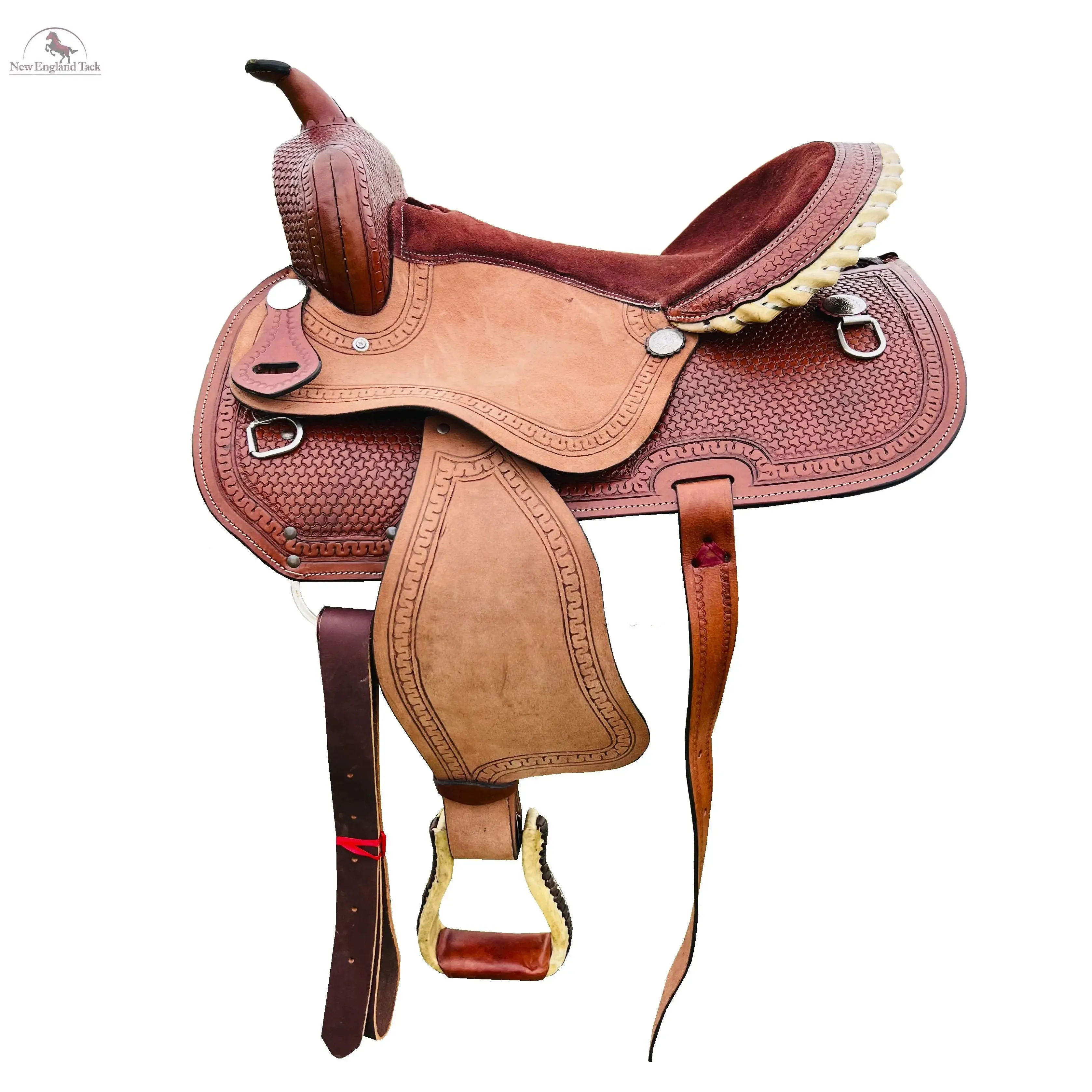 Resistance Western Pleasure and Trail Saddle with Basket Weave Tooled- 15, 16, 17, 18 inch