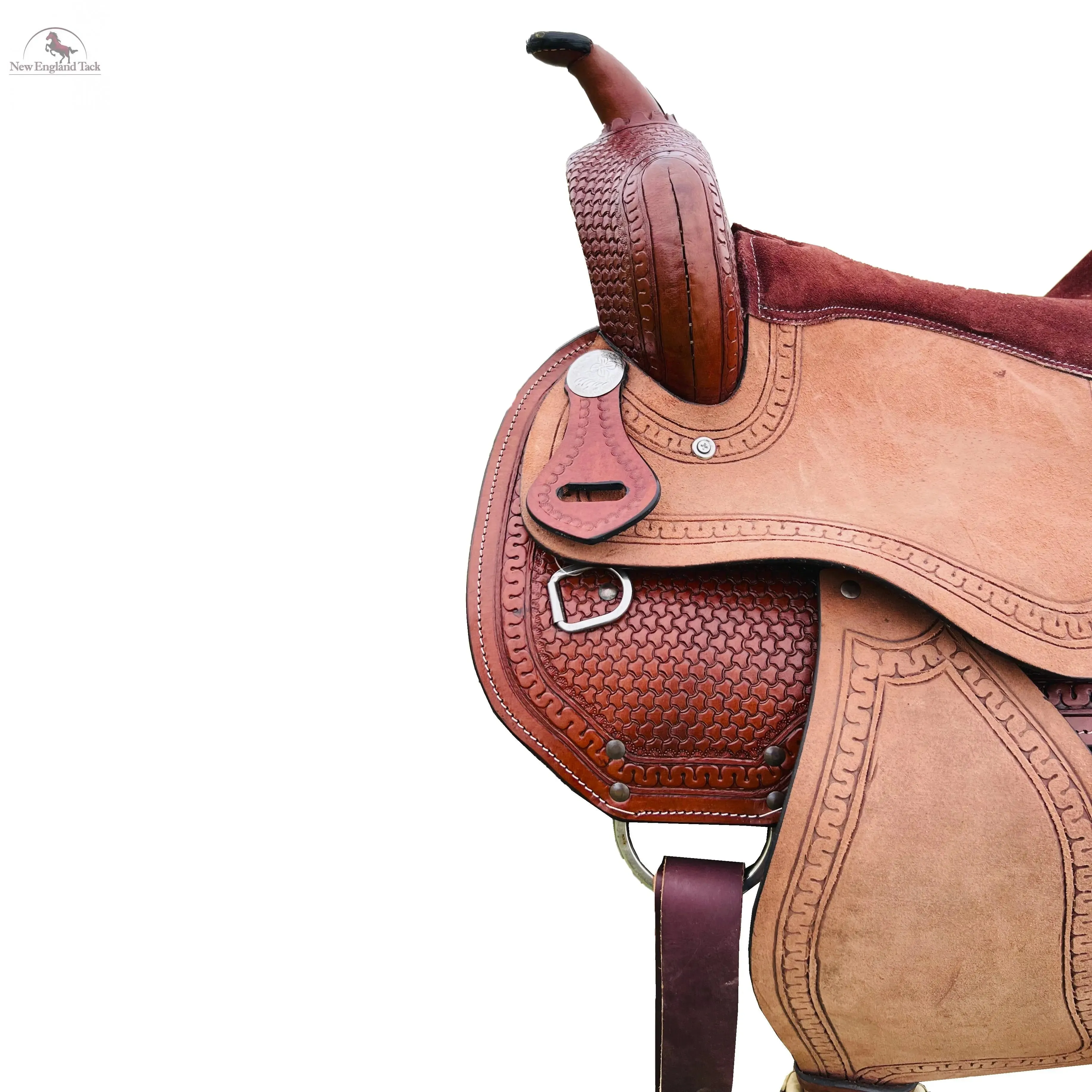 Resistance Western Pleasure and Trail Saddle with Basket Weave Tooled- 15, 16, 17, 18 inch