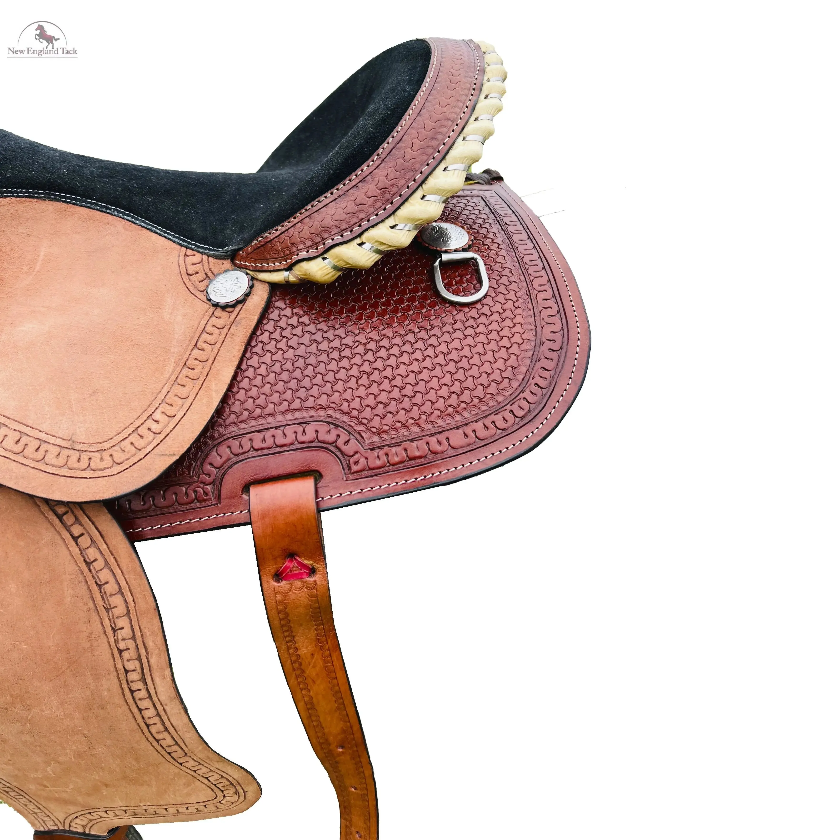 Resistance Western Pleasure and Trail Saddle with Basket Weave Tooled- 15, 16, 17, 18 inch