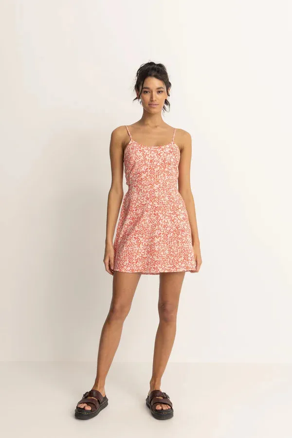 Rhythm Islander Floral Mini Dress - CORAL