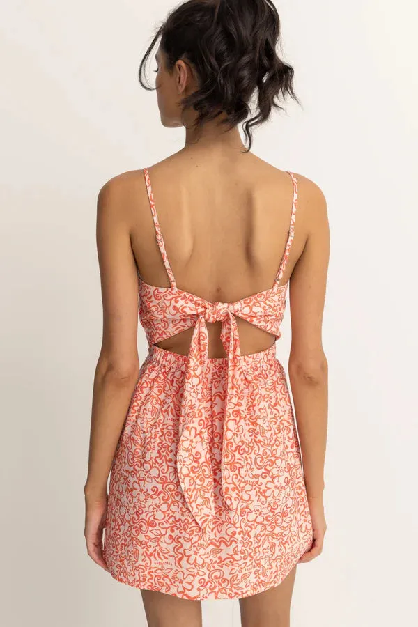 Rhythm Islander Floral Mini Dress - CORAL