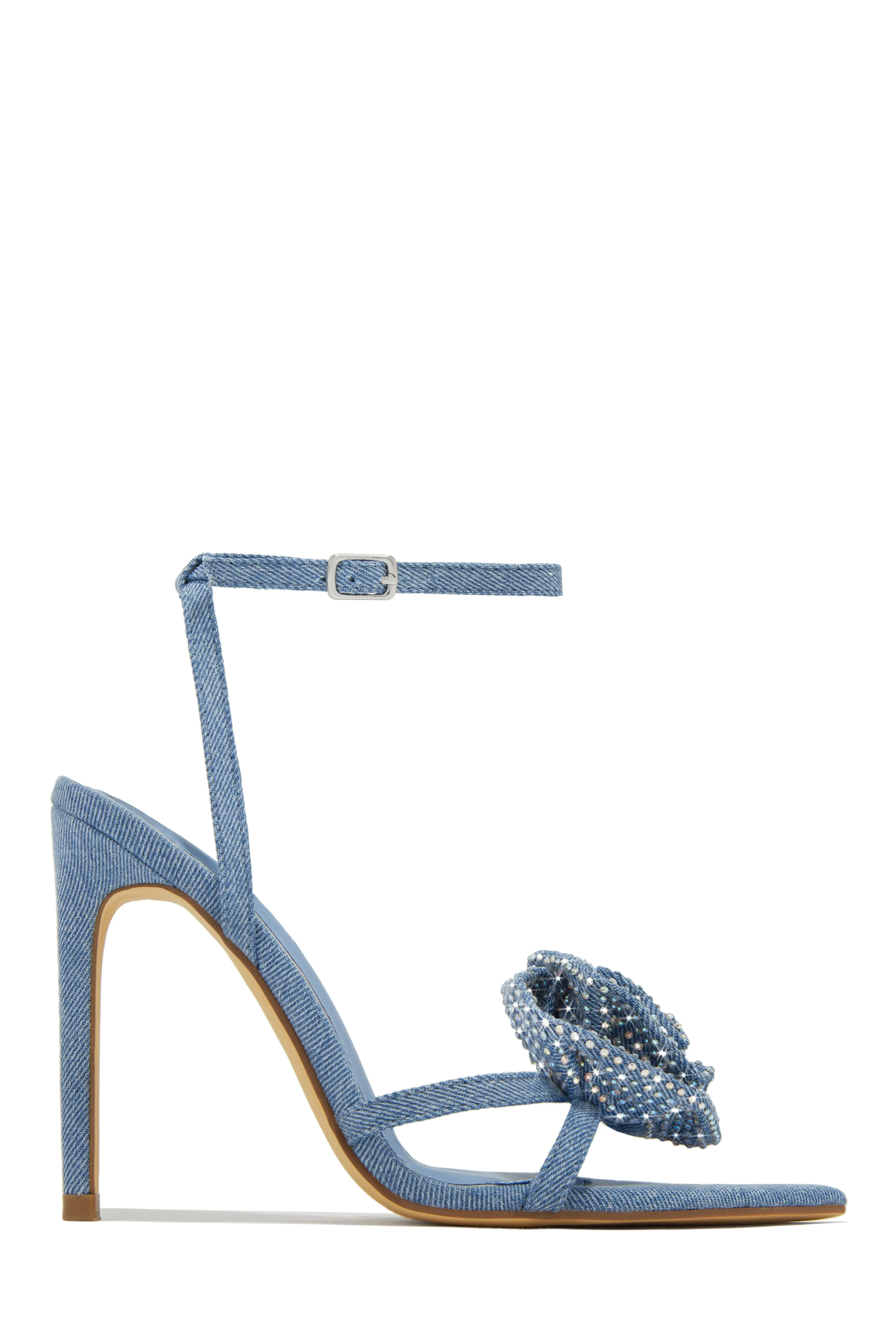 Rose Embellished Rose High Heels - Red