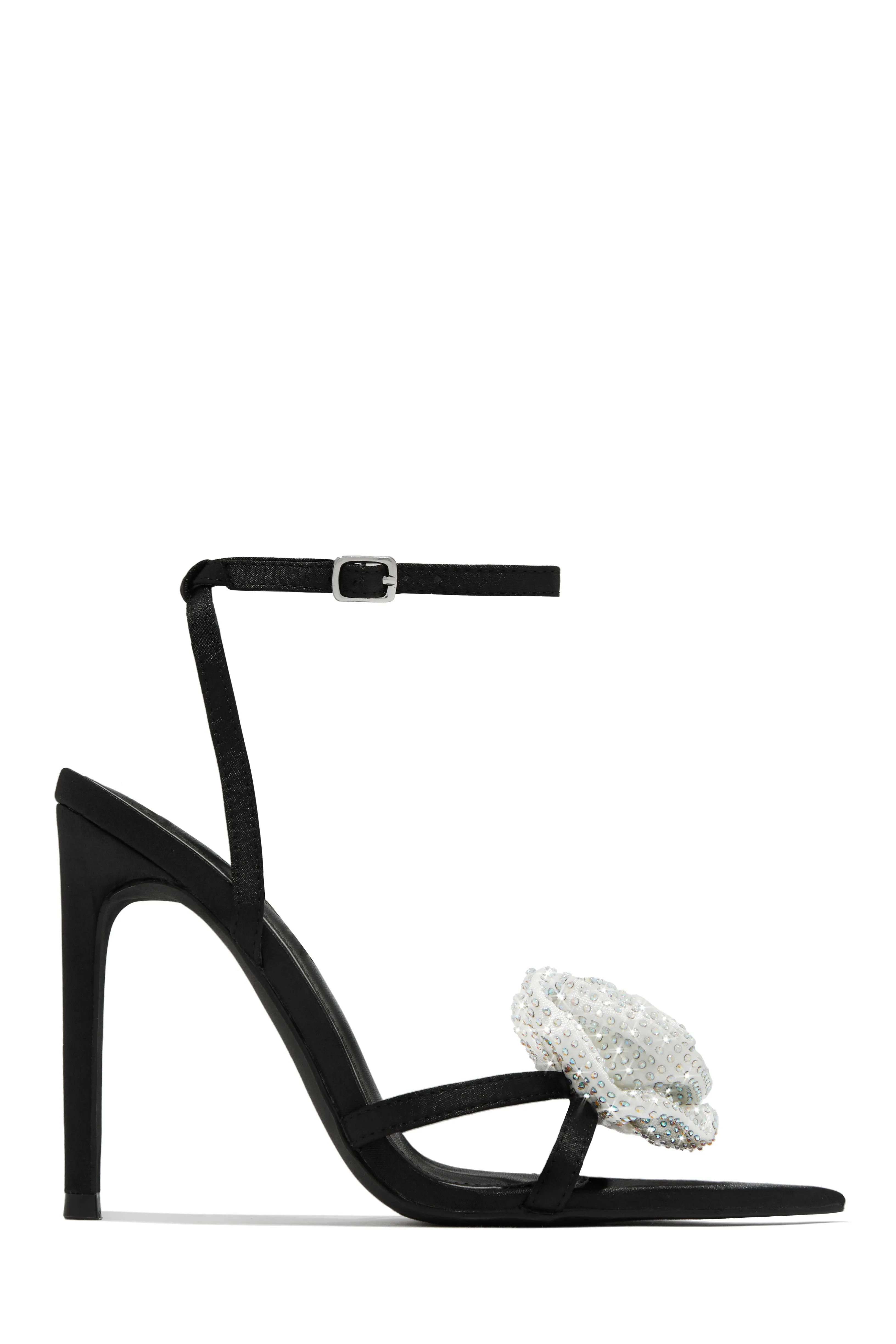 Rose Embellished Rose High Heels - Red