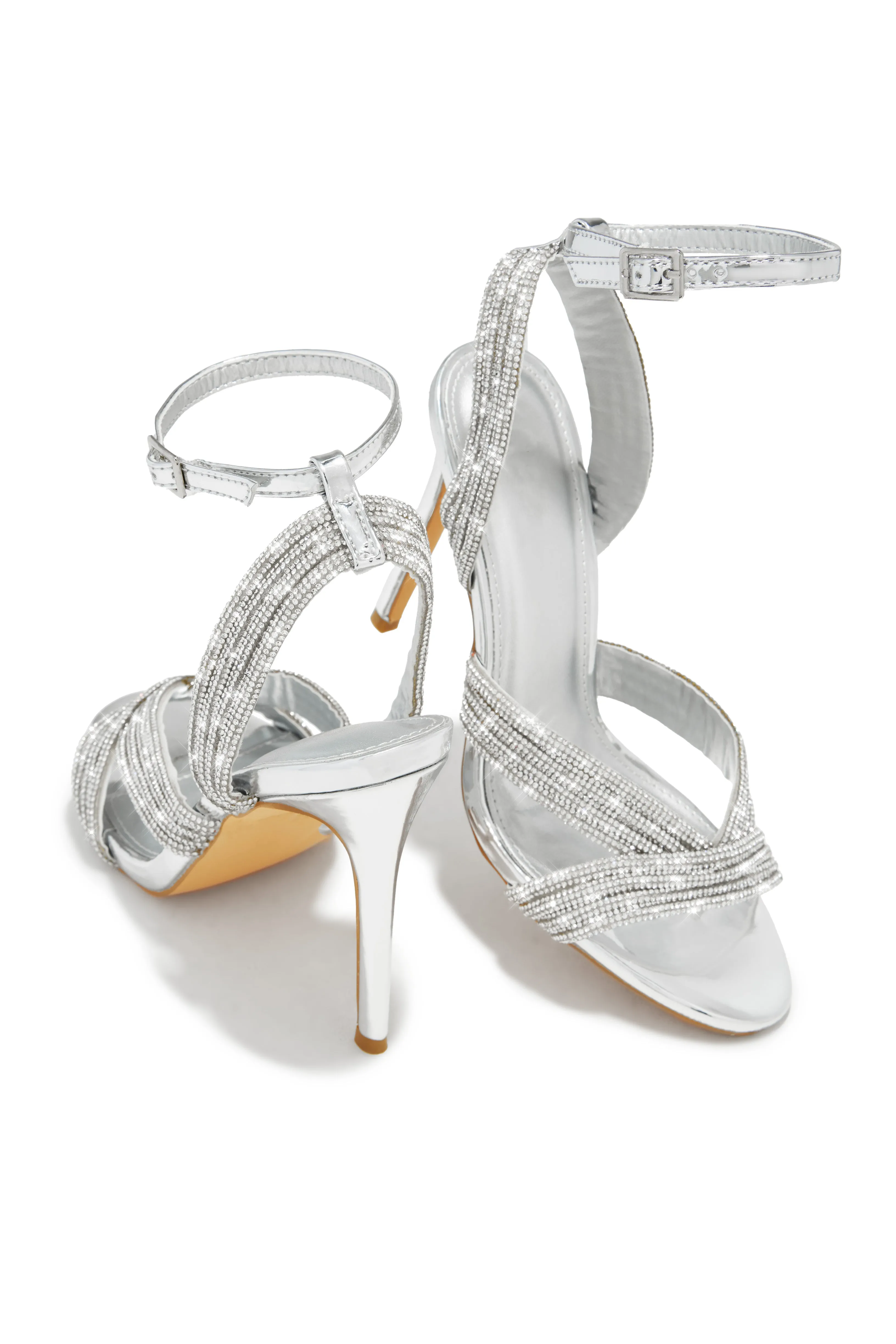 She's Extra Embellished High Heels - Silver