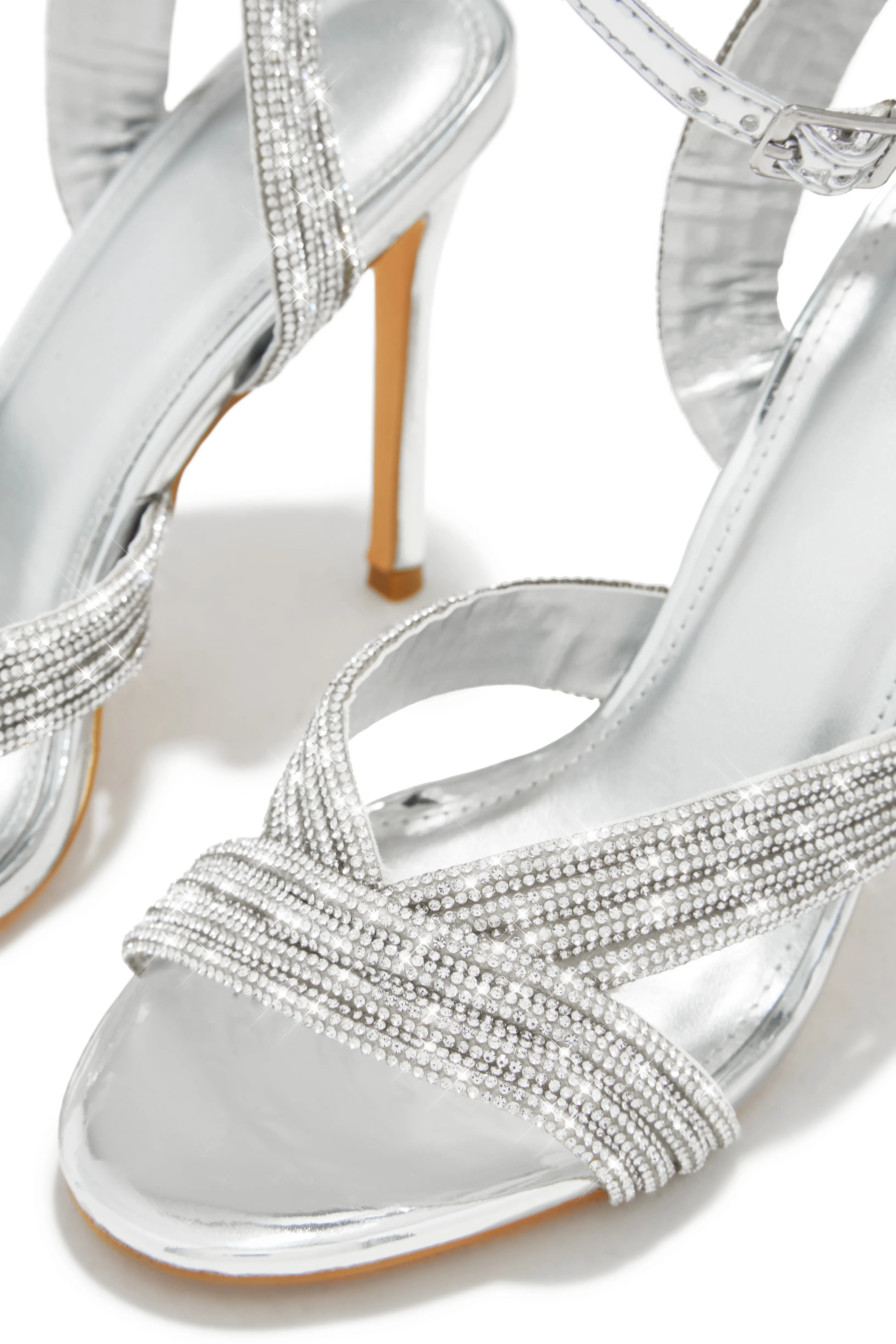 She's Extra Embellished High Heels - Silver