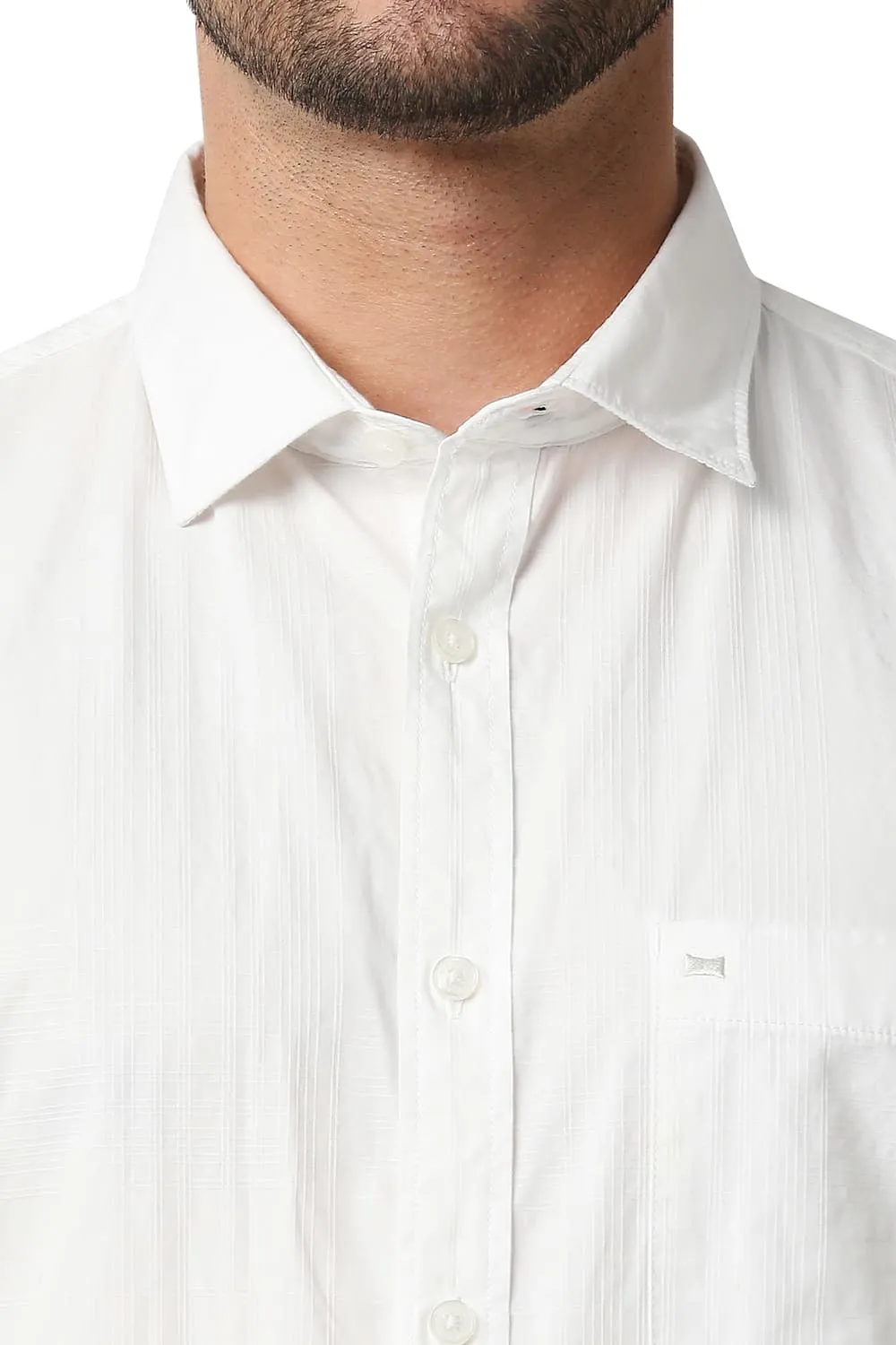 Slim Fit Dobby Checks Halfsleeves Shirt