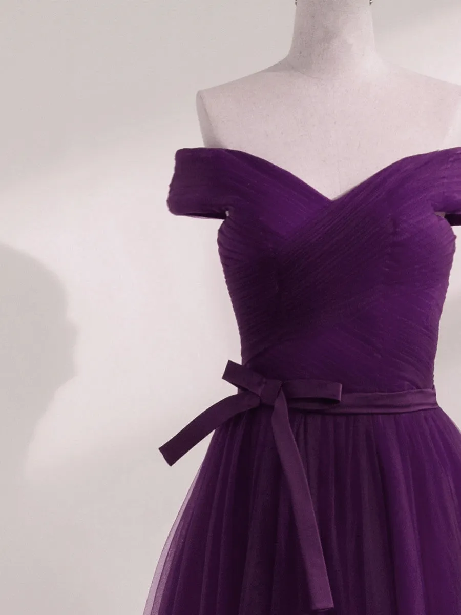 Solvbao Purple A-line Sweetheart Floor Length Evening Dress Bridesmaid Dress, Purple Formal Dress