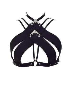 Song High Neck Leather Bra