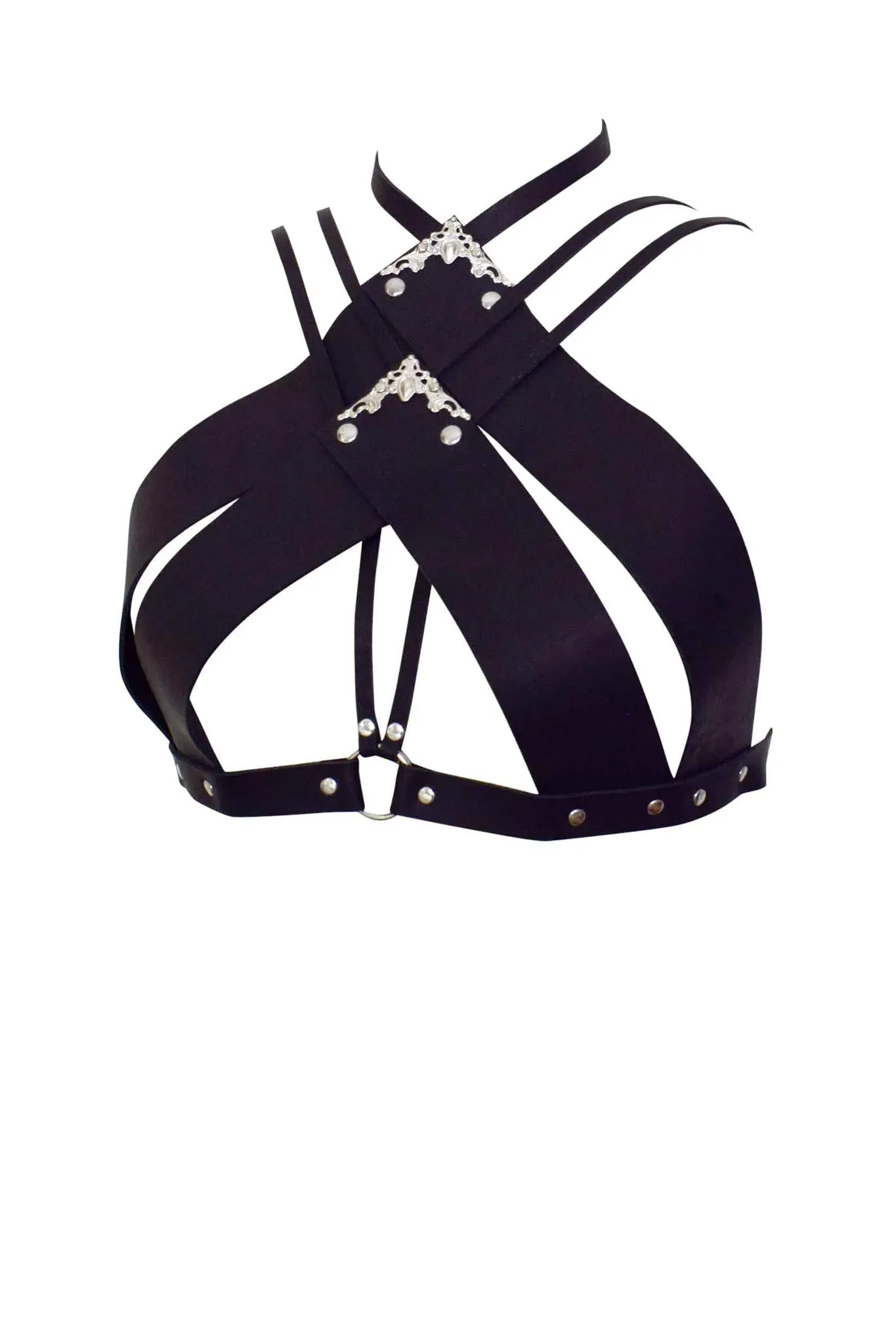 Song High Neck Leather Bra