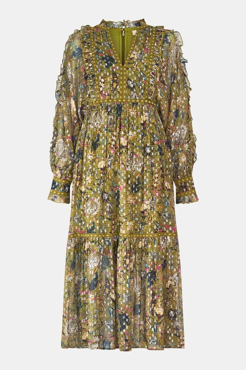 Tahani Lurex Printed Dress