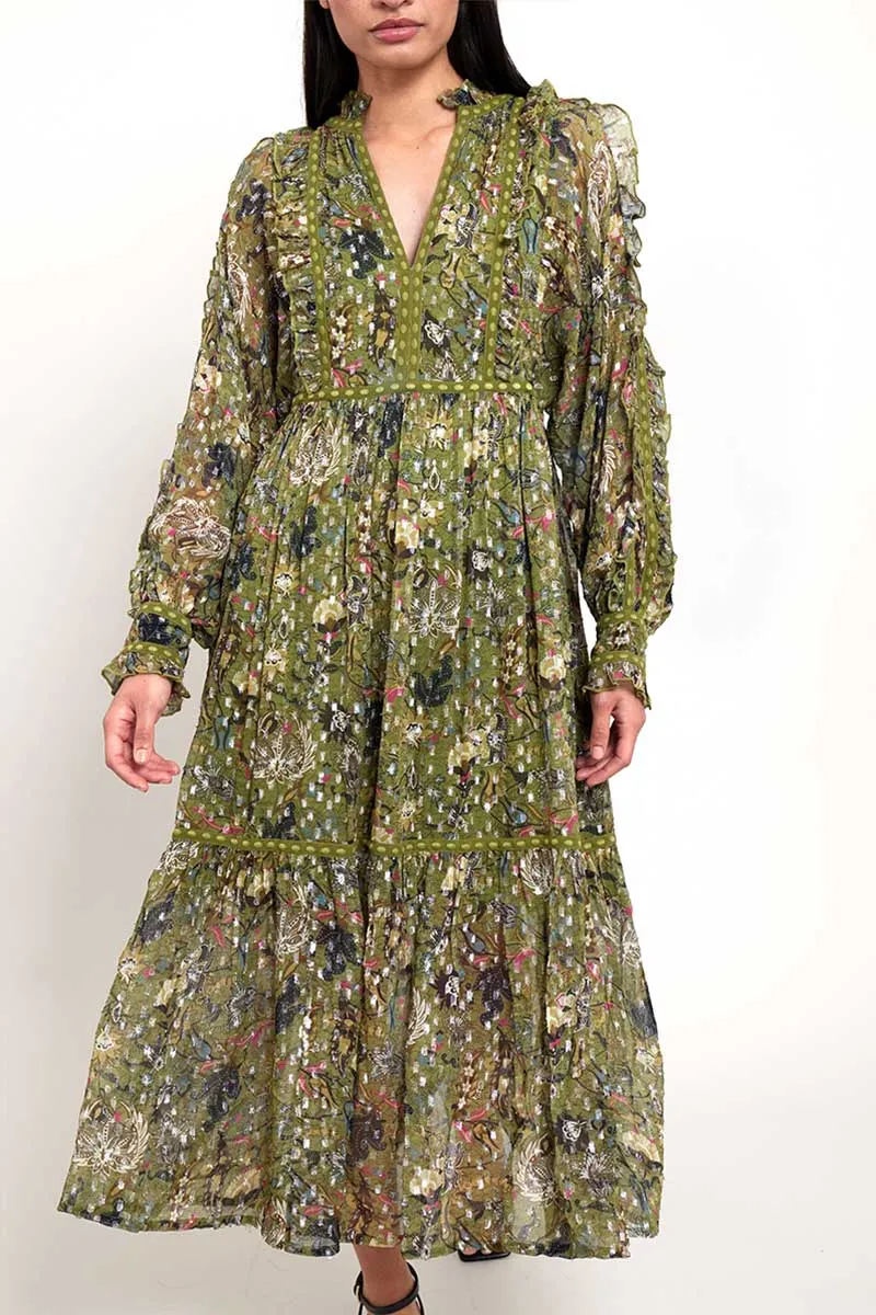 Tahani Lurex Printed Dress