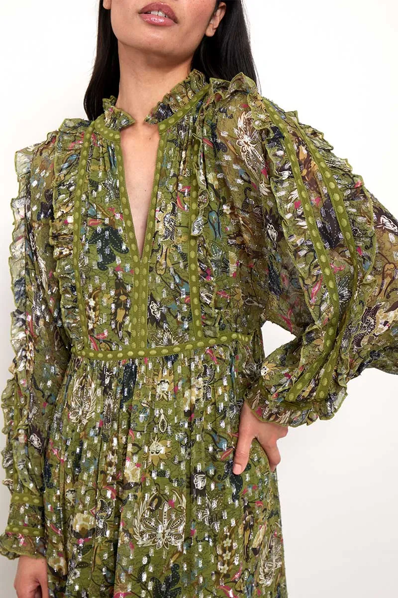 Tahani Lurex Printed Dress