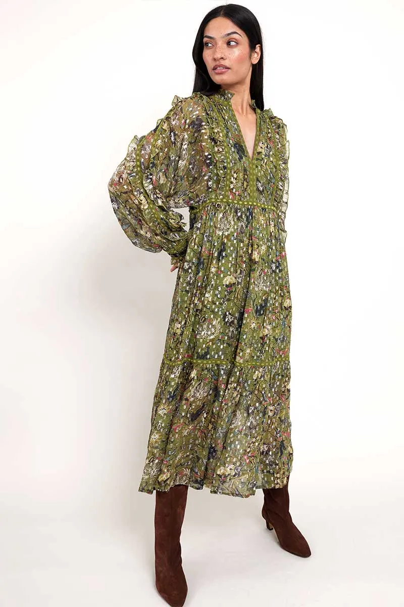 Tahani Lurex Printed Dress