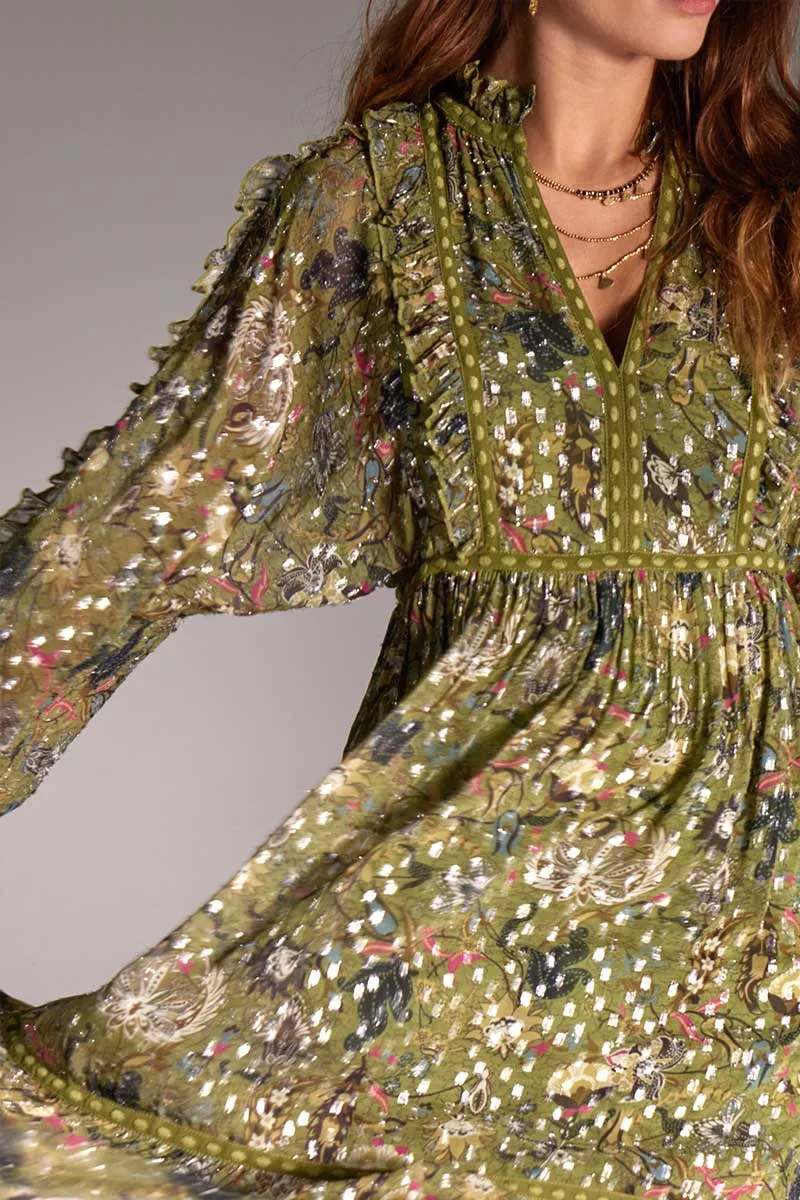 Tahani Lurex Printed Dress