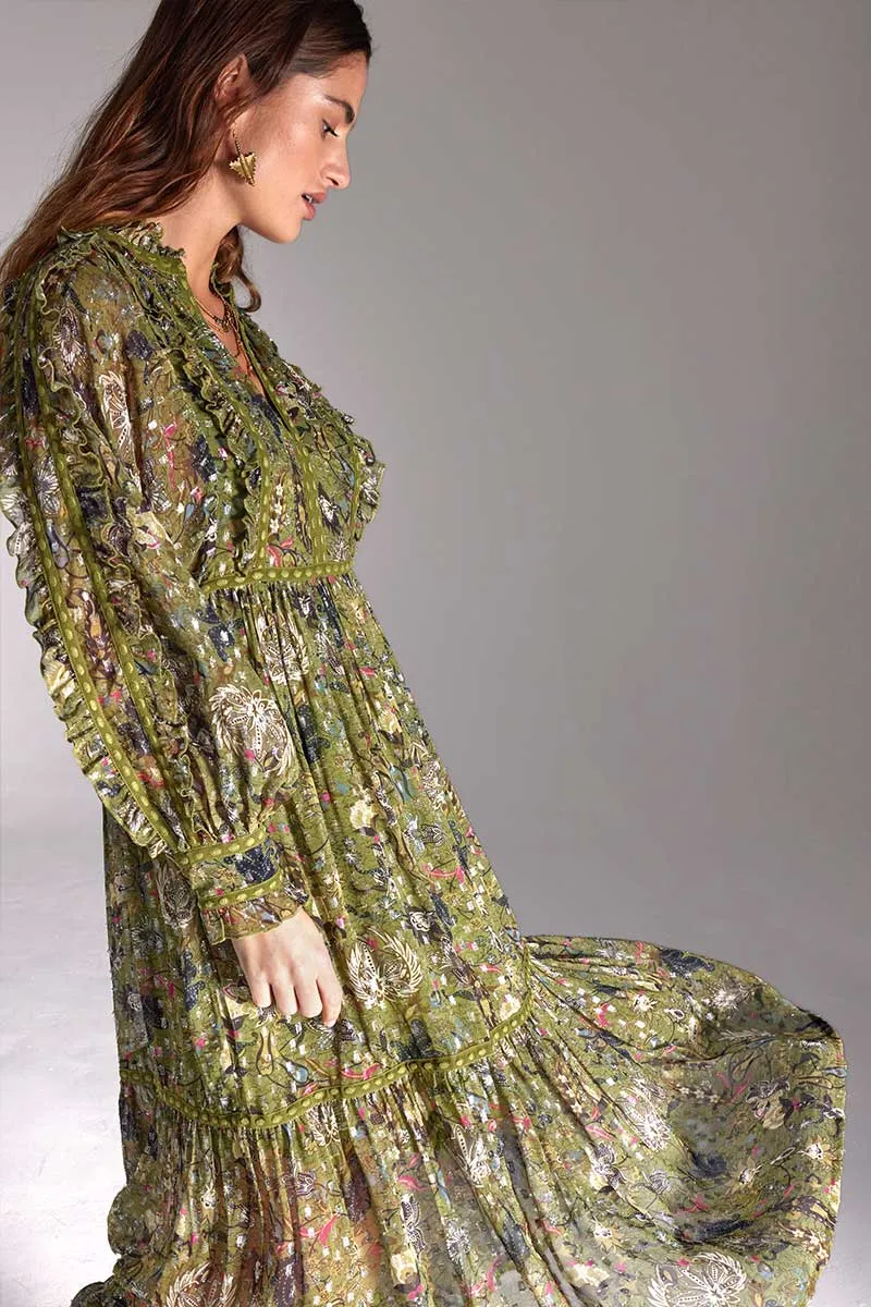 Tahani Lurex Printed Dress