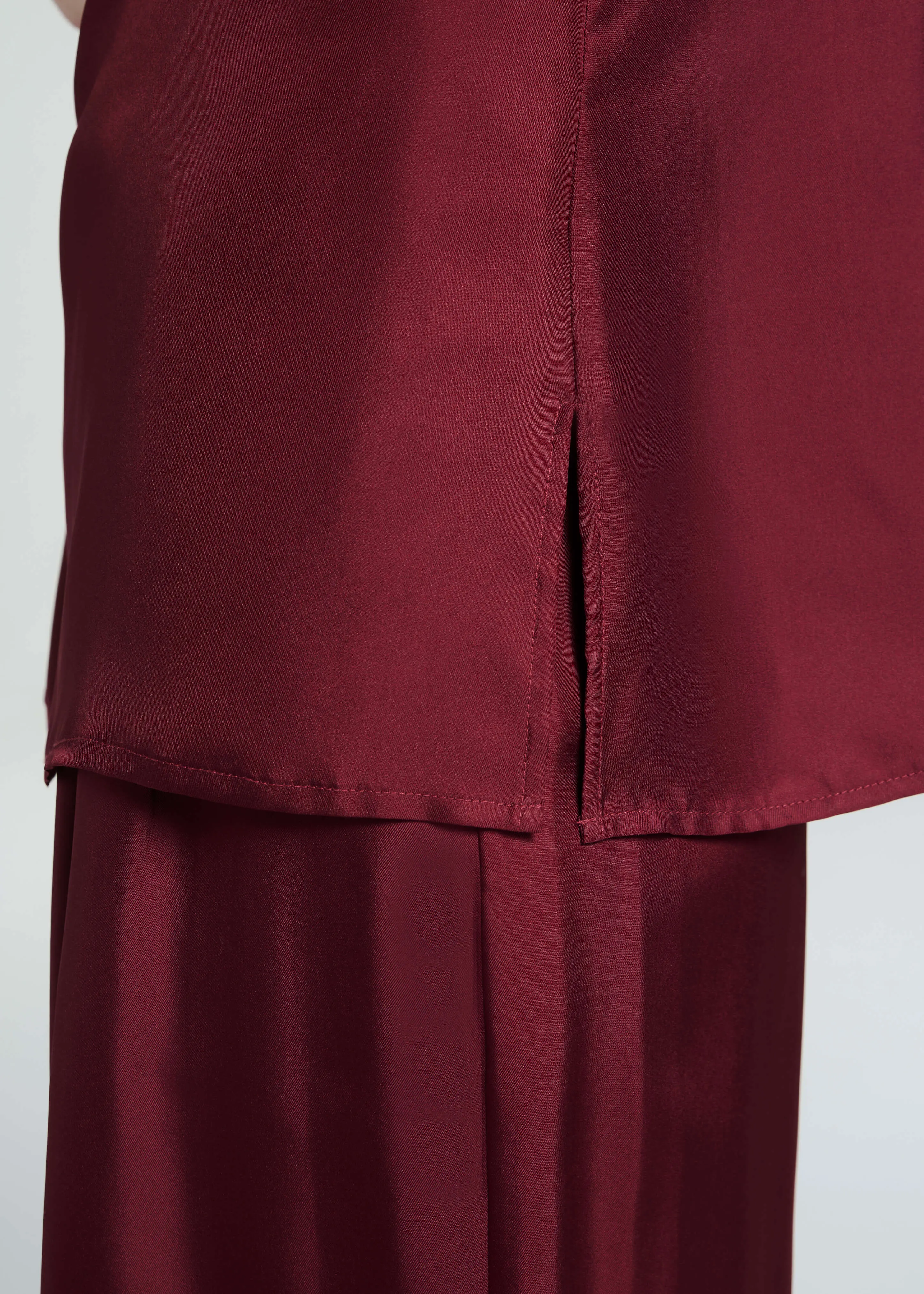 Tulum Cami Burgundy Silk Twill