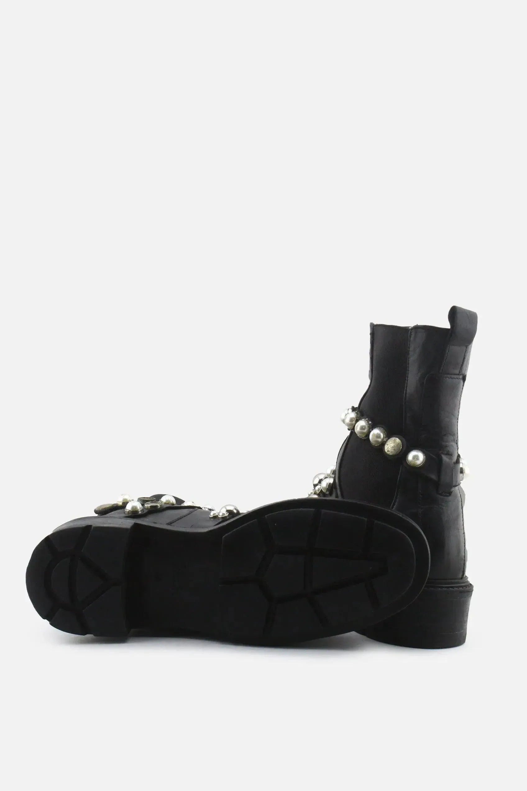 Zara Pearl Straps Stretchable Chelsea Ankle Boots | 100% Authentic Leather