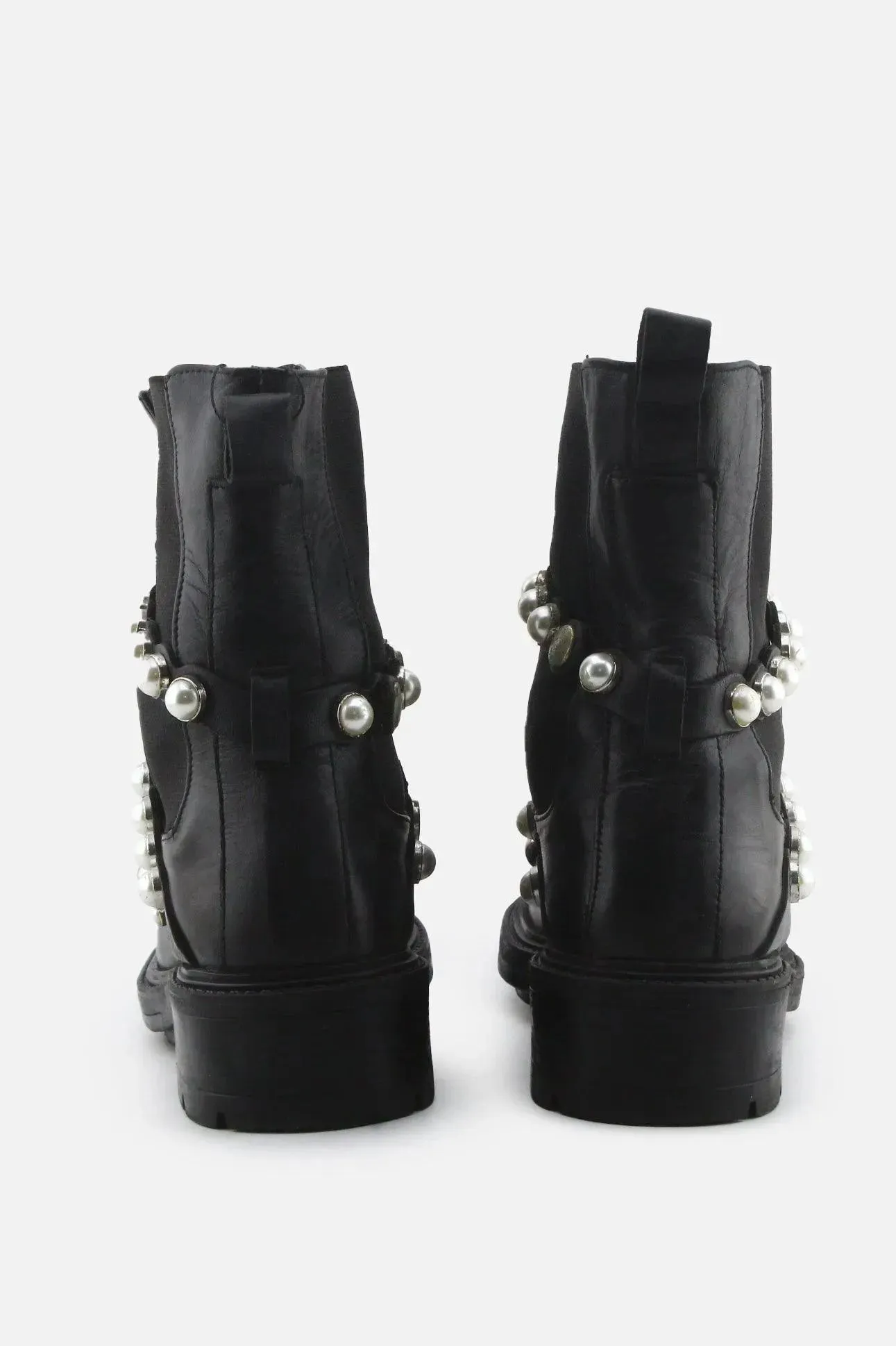 Zara Pearl Straps Stretchable Chelsea Ankle Boots | 100% Authentic Leather